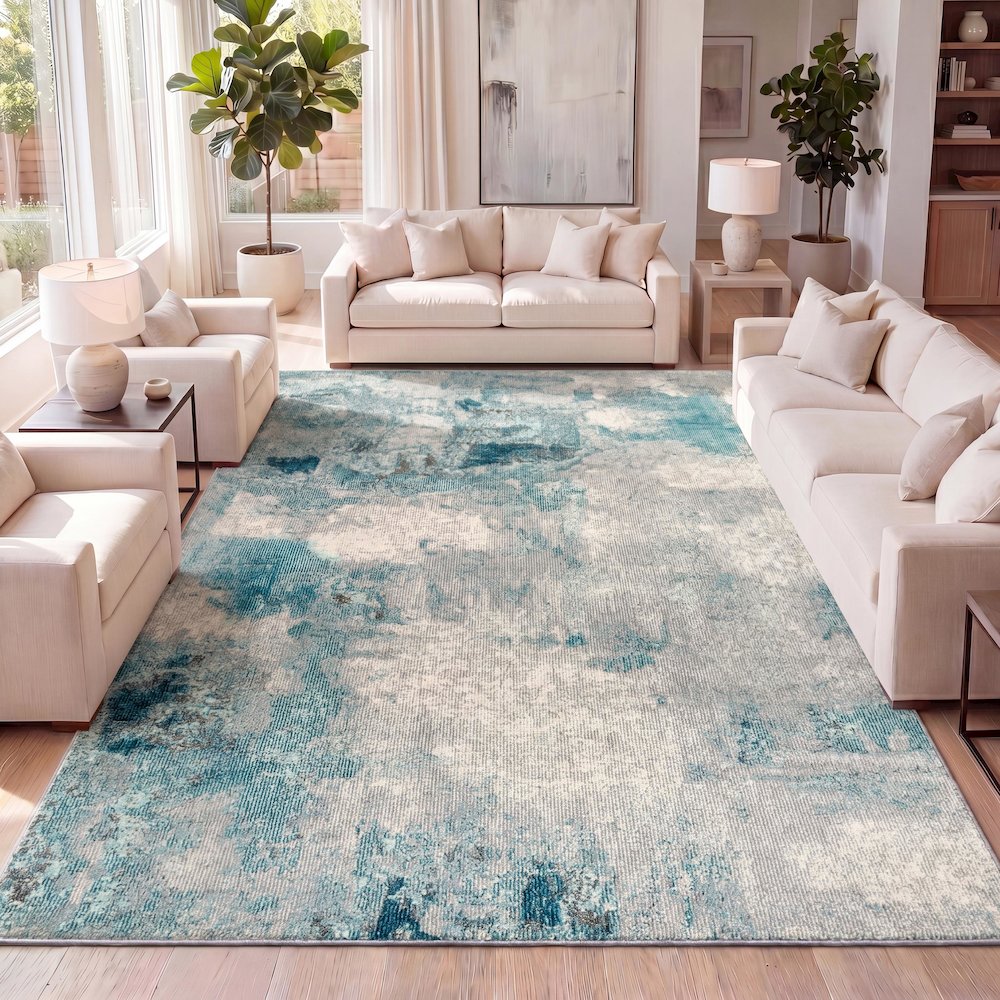 Contemporary Pop Modern Abstract Vintage Area Rug. Picture 10