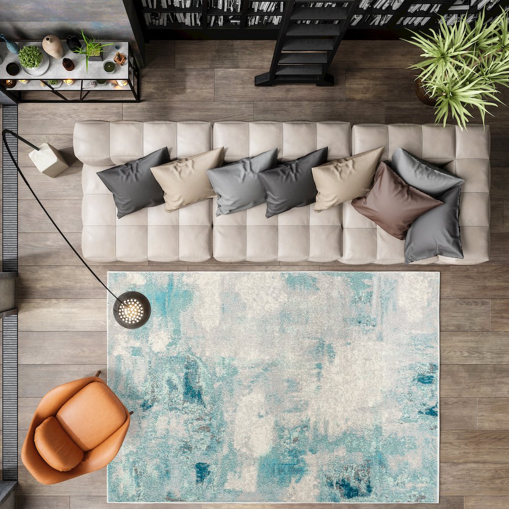 Contemporary Pop Modern Abstract Vintage Area Rug. Picture 4