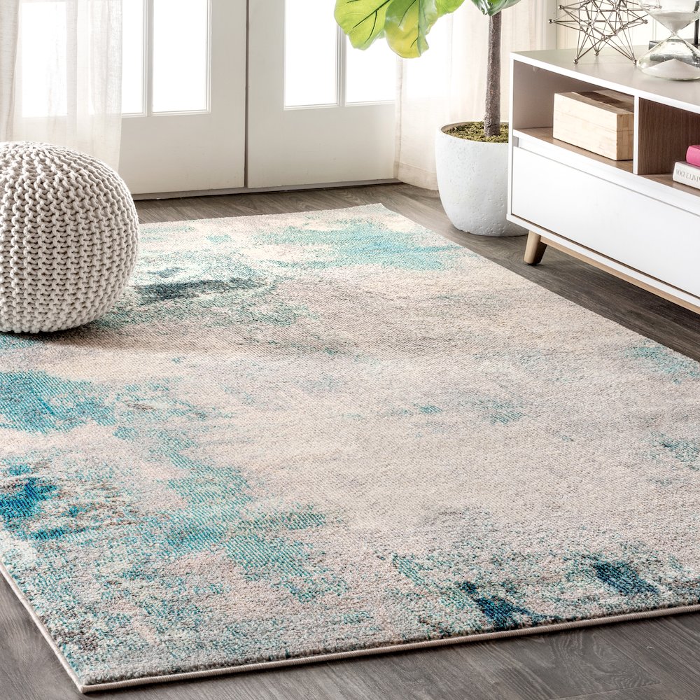 Contemporary Pop Modern Abstract Vintage Area Rug. Picture 2