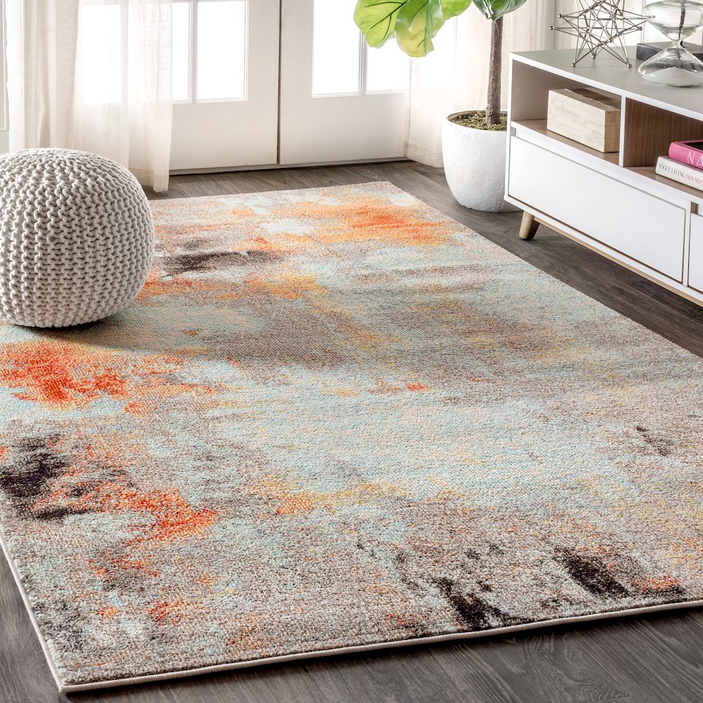Contemporary Pop Modern Abstract Vintage Area Rug. Picture 2