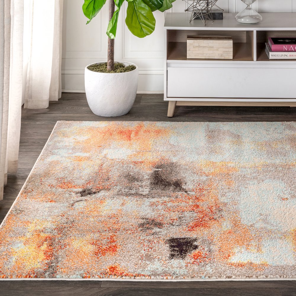 Contemporary Pop Modern Abstract Vintage Area Rug. Picture 3