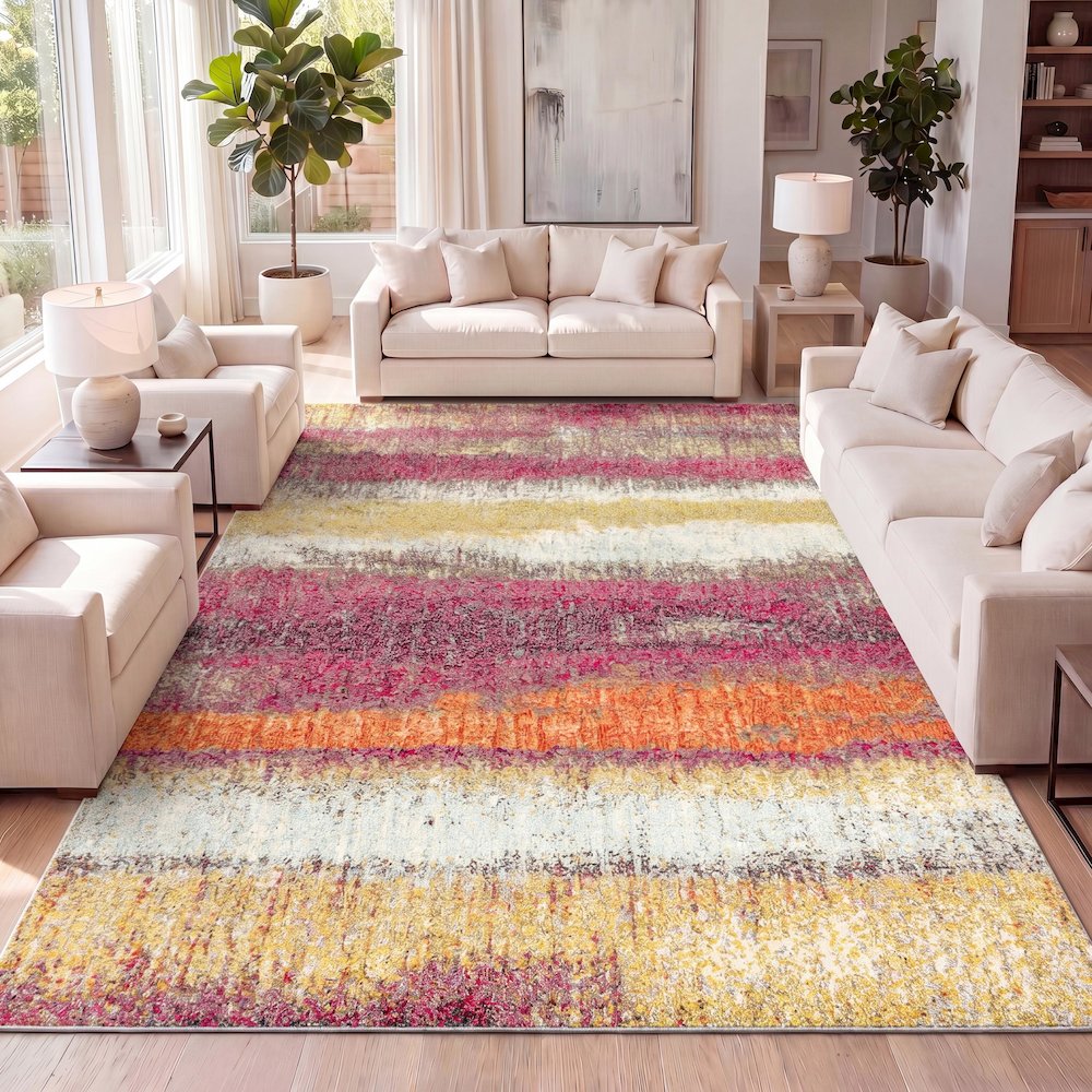 Style Contemporary Pop Modern Abstract Vintage Area Rug. Picture 10