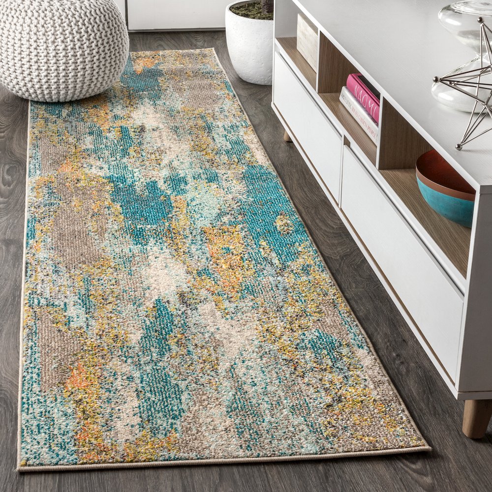 Contemporary Pop Modern Abstract Vintage Waterfall Area Rug. Picture 2