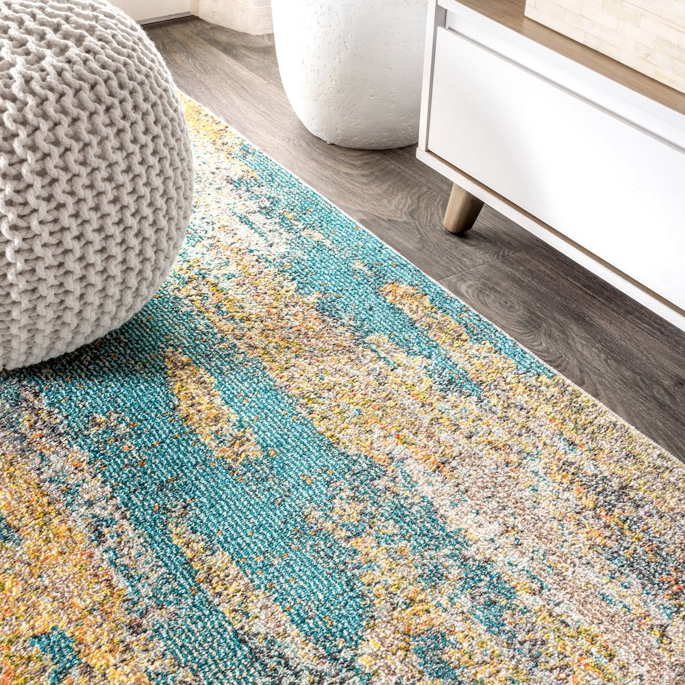 Contemporary Pop Modern Abstract Vintage Waterfall Area Rug. Picture 5