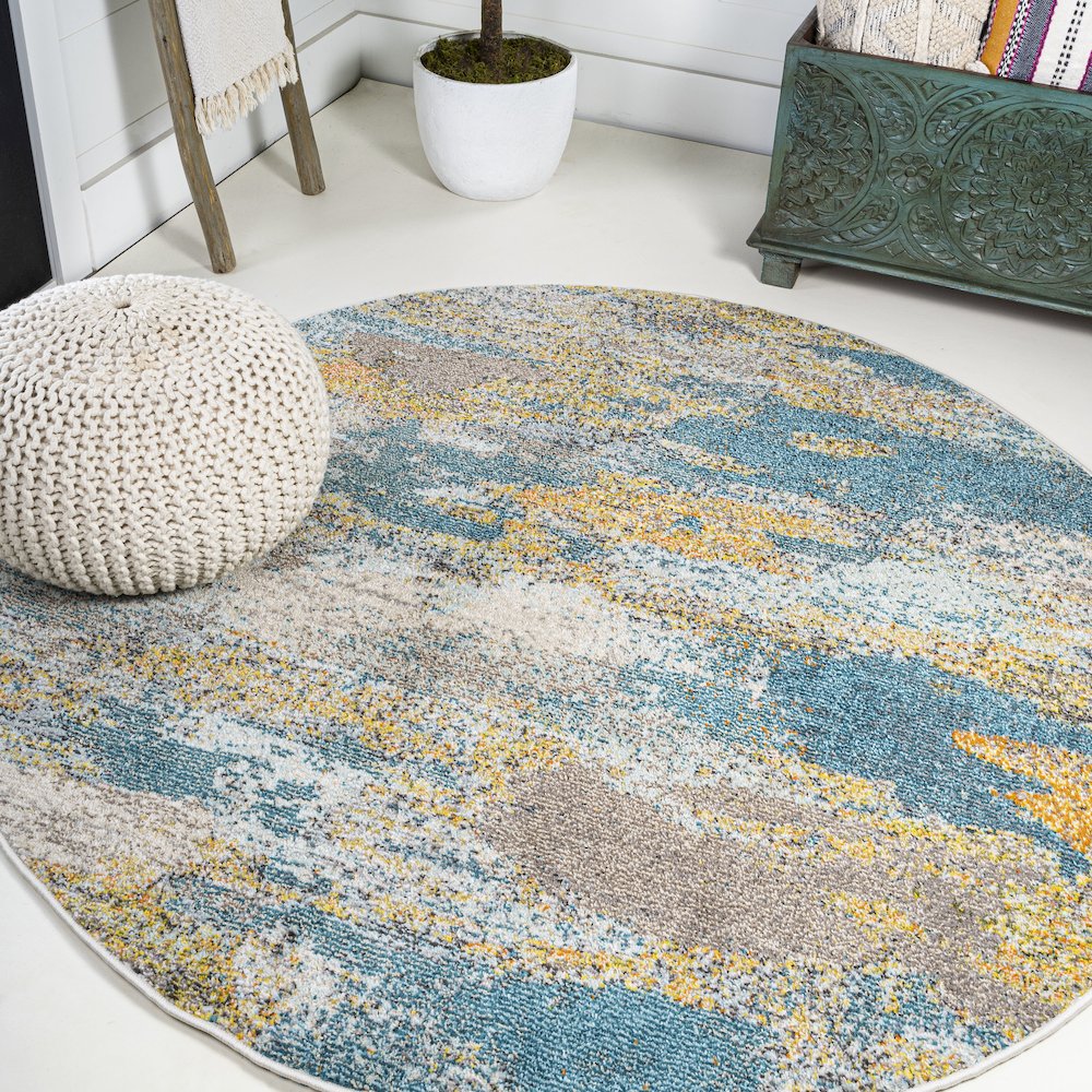 Contemporary Pop Modern Abstract Vintage Waterfall Area Rug. Picture 2