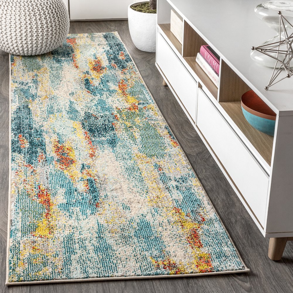 Contemporary Pop Modern Abstract Vintage Waterfall Area Rug. Picture 2