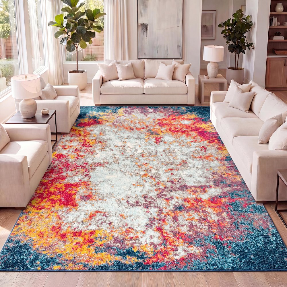 Contemporary Pop Modern Abstract Area Rug. Picture 10