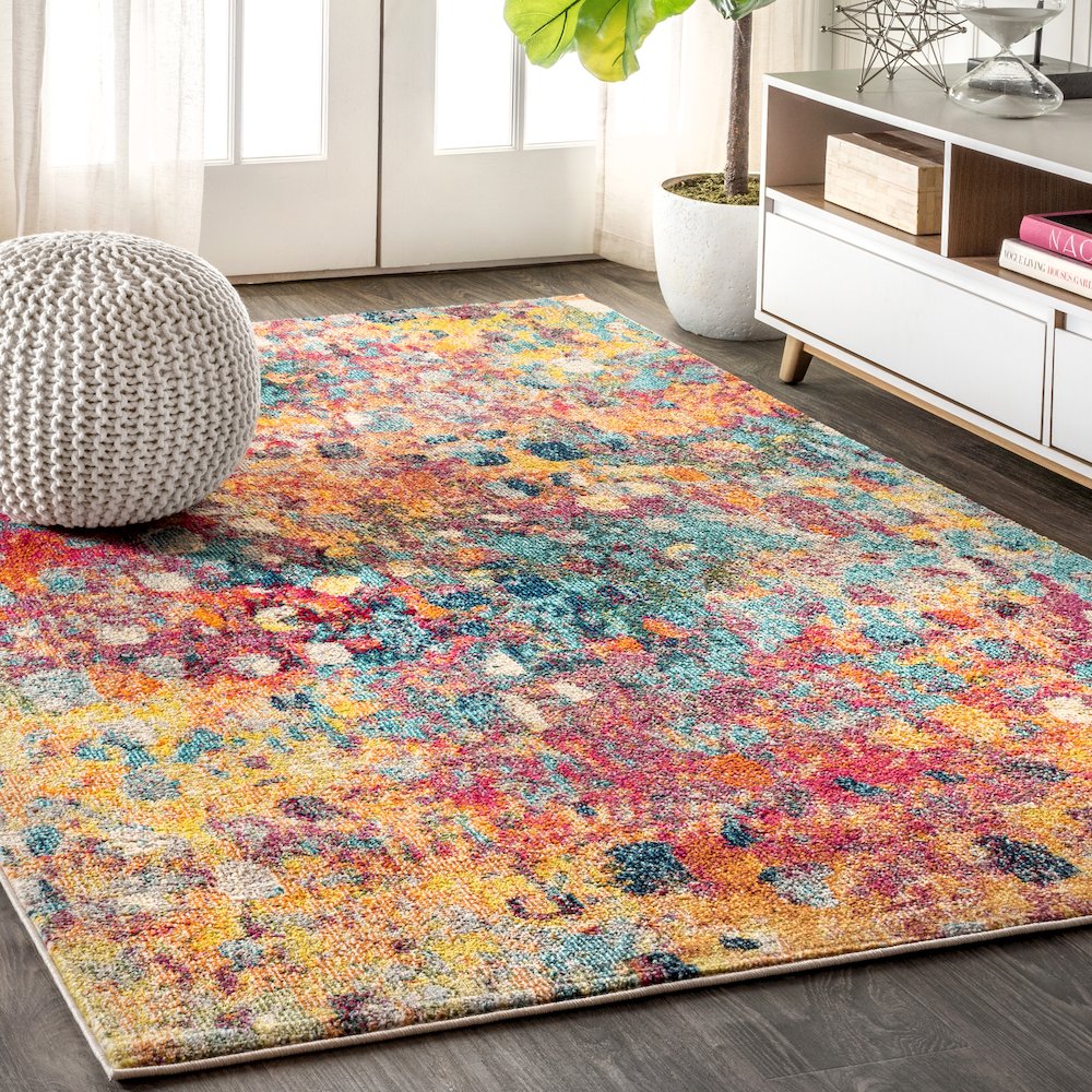 Inspired Contemporary Pop Modern Abstract Area Rug. Picture 2