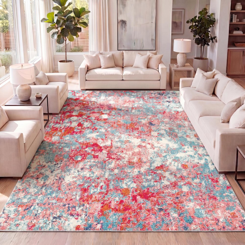 Inspired Contemporary Pop Modern Abstract Area Rug. Picture 10