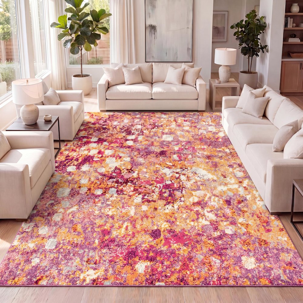 Inspired Contemporary Pop Modern Abstract Area Rug. Picture 10