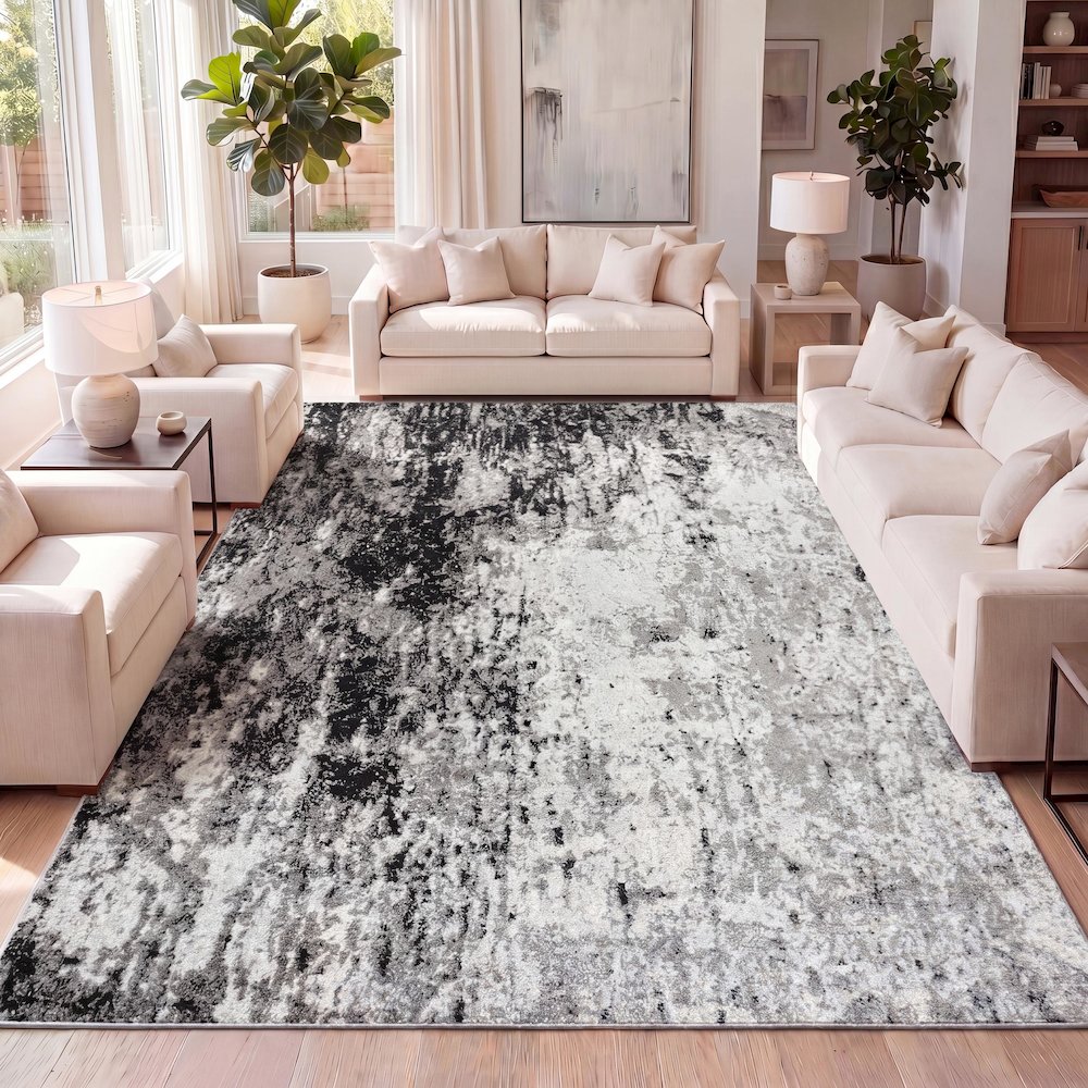 Storm Modern Abstract Area Rug. Picture 11