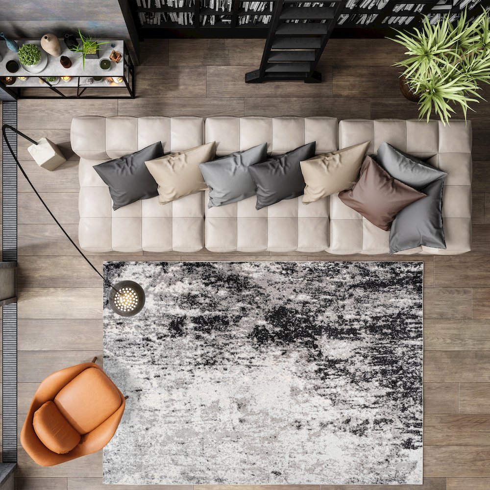 Storm Modern Abstract Area Rug. Picture 5