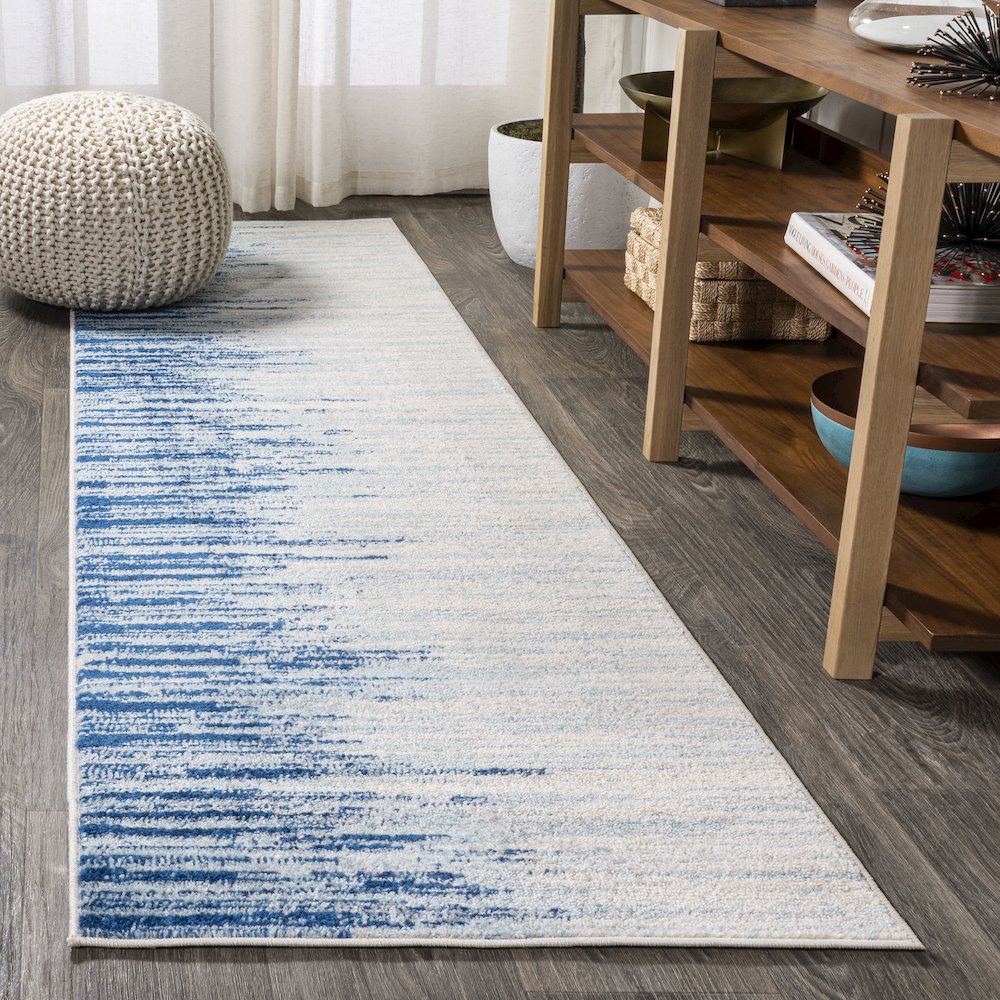 Linear Modern Half Stripe Area Rug. Picture 2