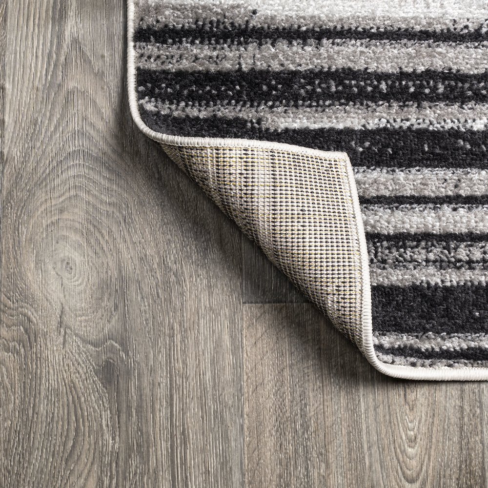 Linear Modern Half Stripe Area Rug. Picture 3