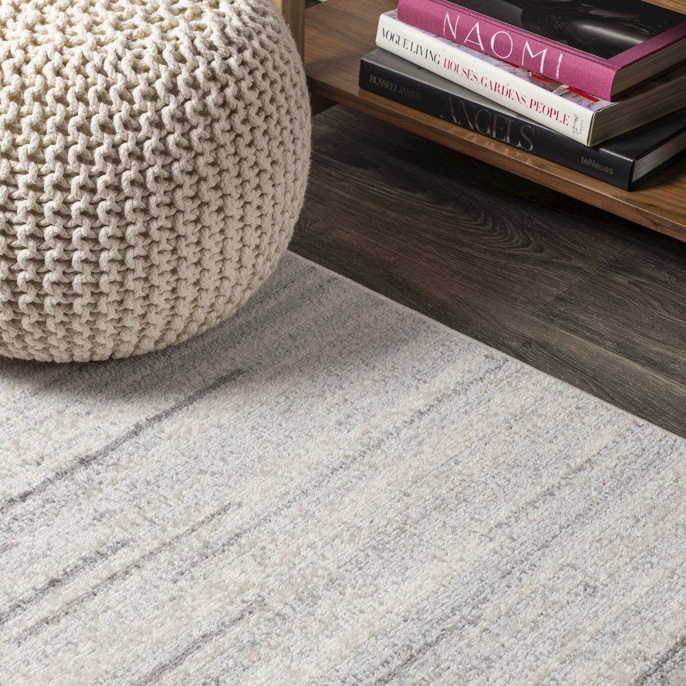 Linear Modern Half Stripe Area Rug. Picture 5
