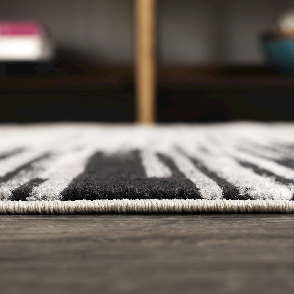 Linear Modern Half Stripe Area Rug. Picture 7