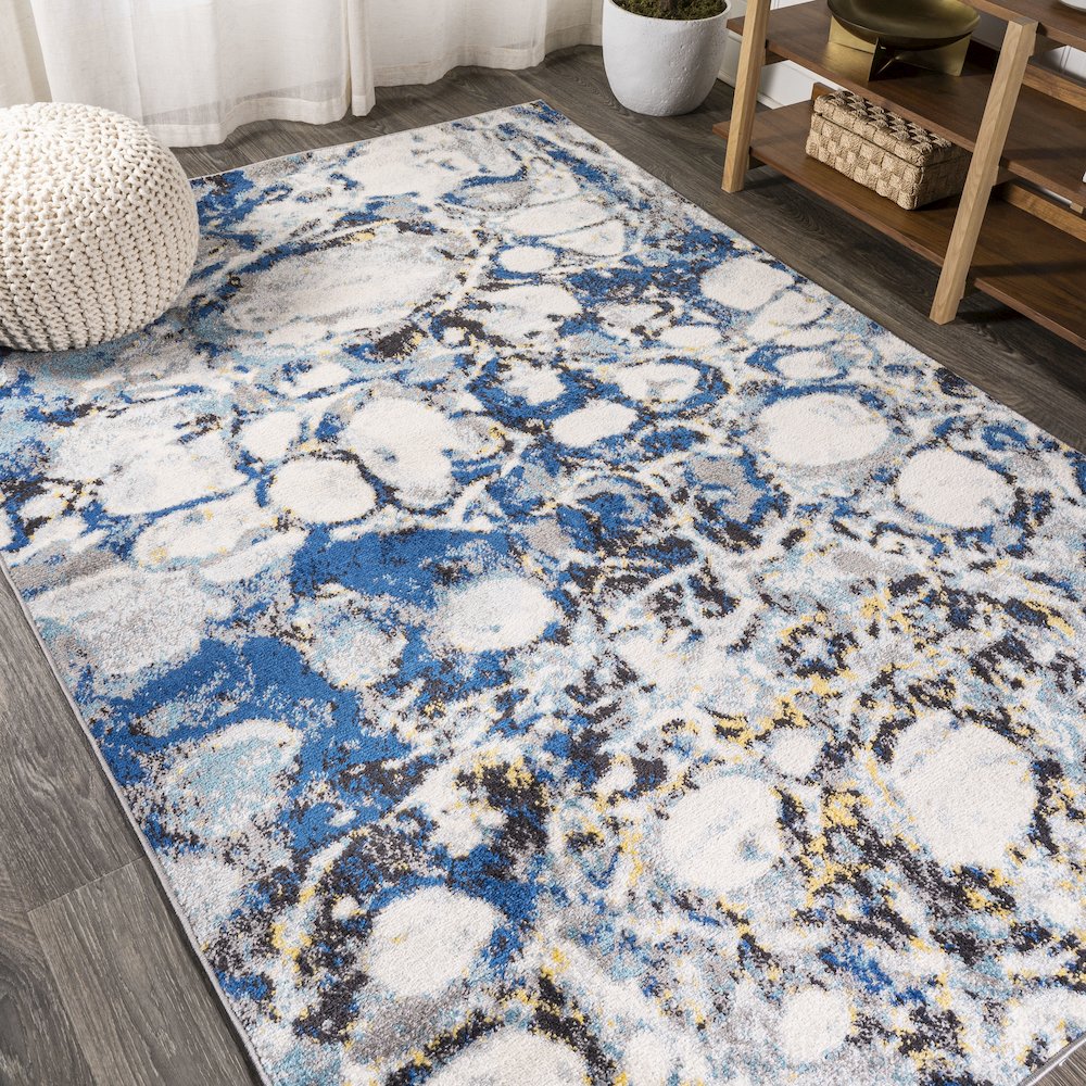 Pebble Marbled Abstract Area Rug. Picture 4