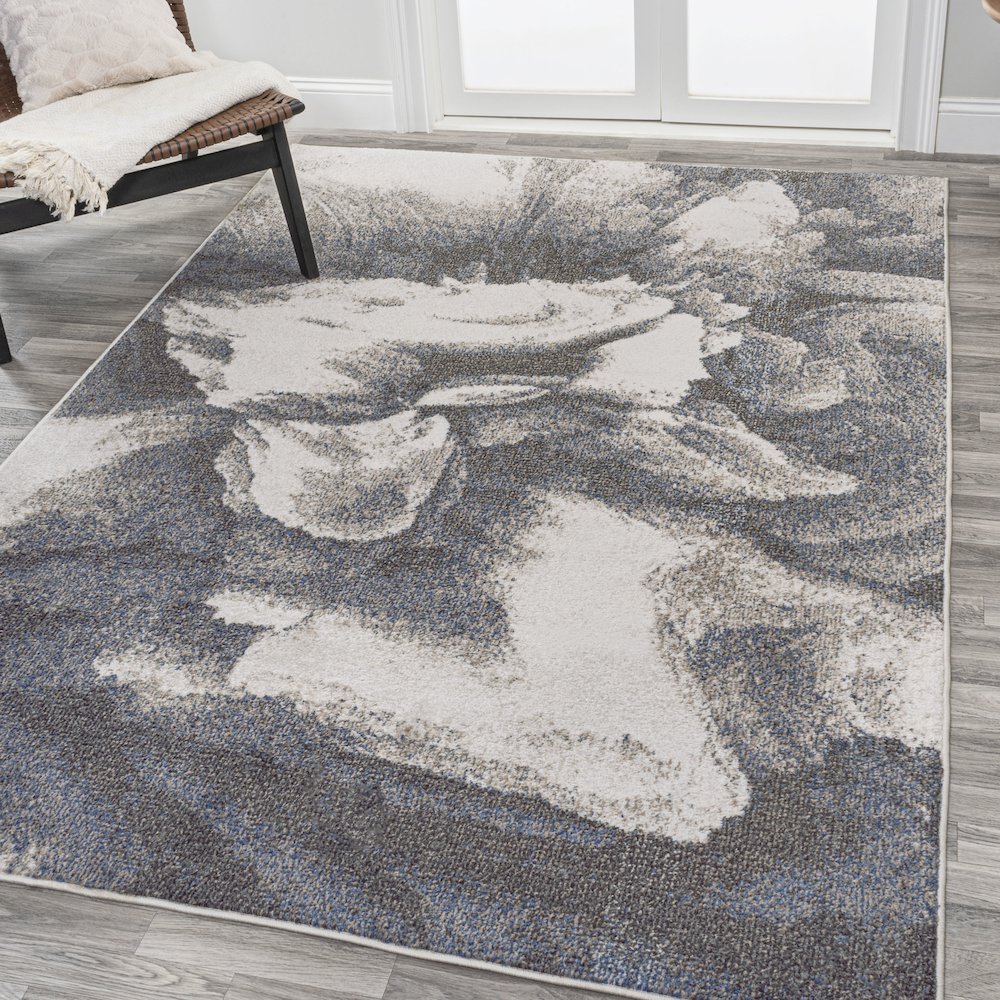 Petalo Abstract Two Tone Modern Area Rug. Picture 2