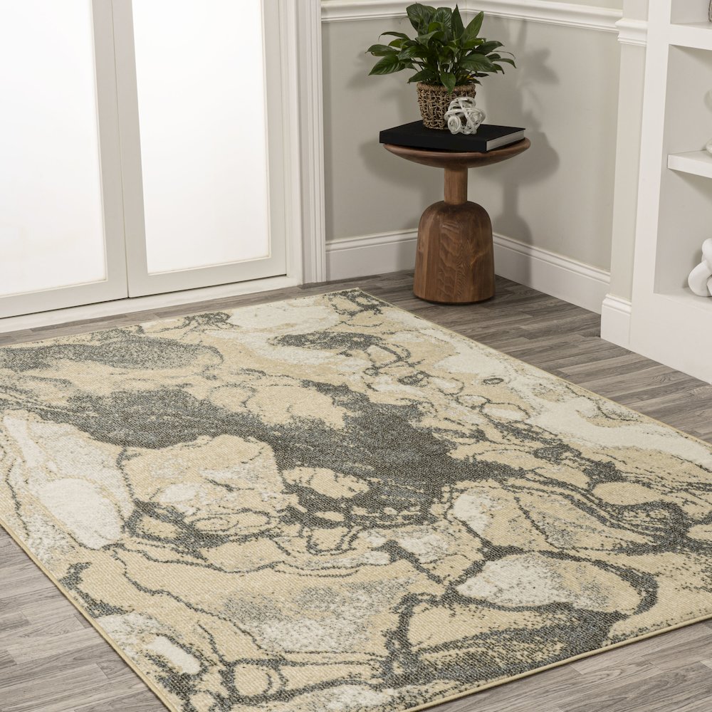 Marmo Abstract Marbled Modern Area Rug. Picture 5