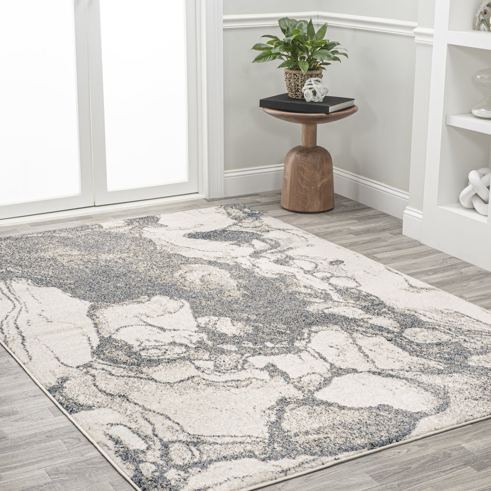 Marmo Abstract Marbled Modern Area Rug. Picture 5
