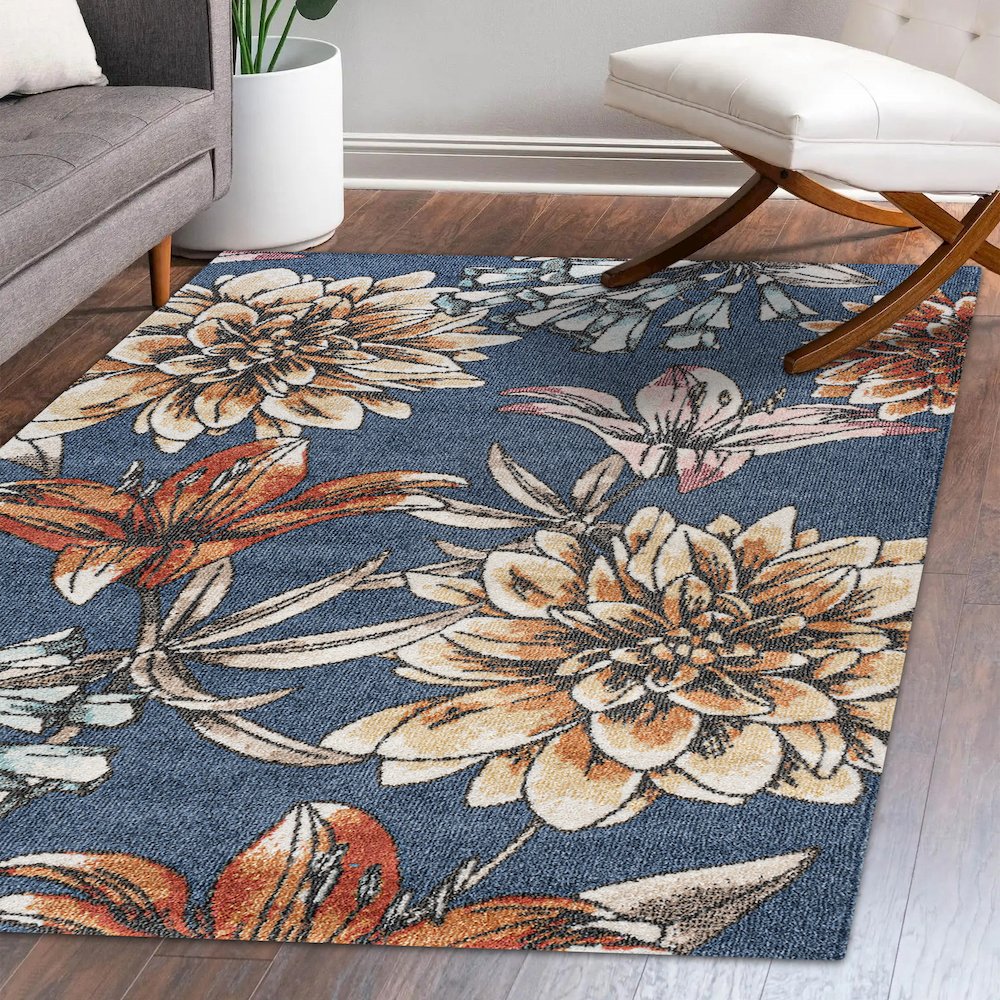 Giglio Modern Botanical Flower Area Rug. Picture 10