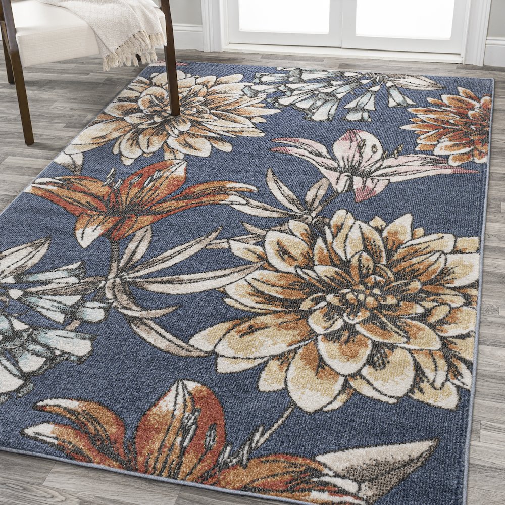 Giglio Modern Botanical Flower Area Rug. Picture 2