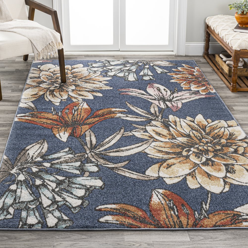 Giglio Modern Botanical Flower Area Rug. Picture 4