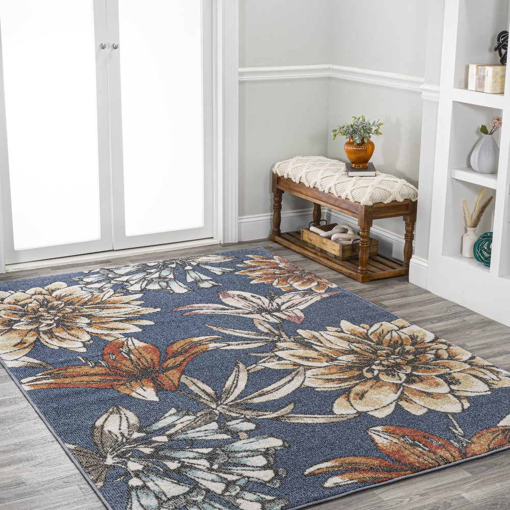 Giglio Modern Botanical Flower Area Rug. Picture 5