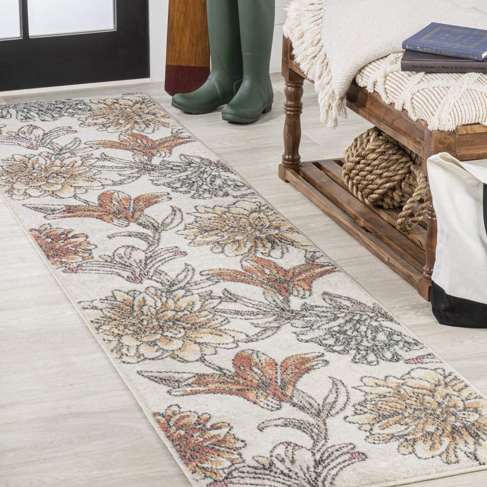 Giglio Modern Botanical Flower Area Rug. Picture 2