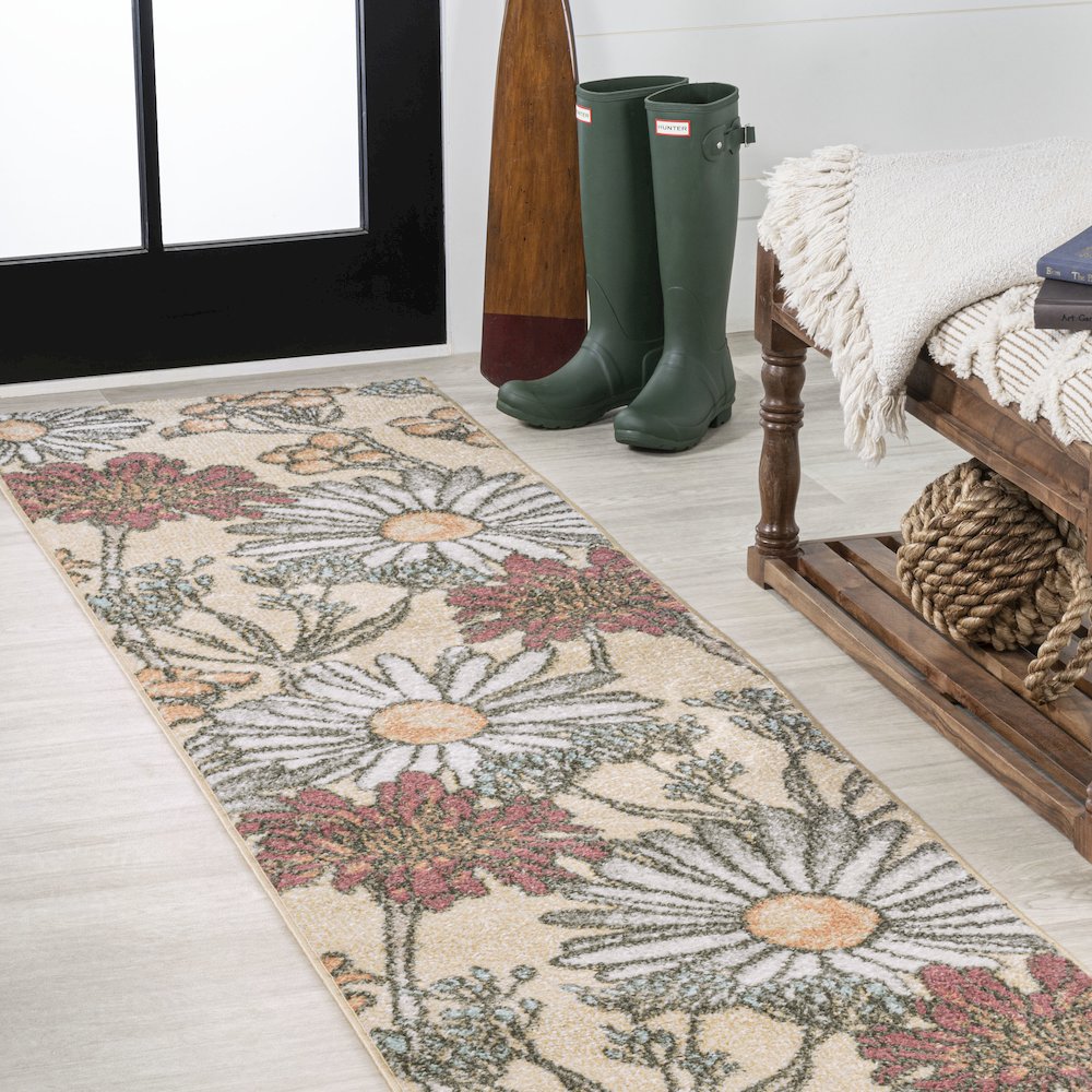 Dizi Modern Botanical Wildflower Area Rug. Picture 2