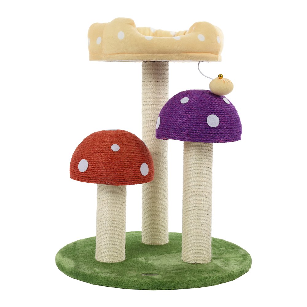 Pixie 3-Tier Cottage Sisal Mushroom Cat Tree With Scratching Posts. Picture 4