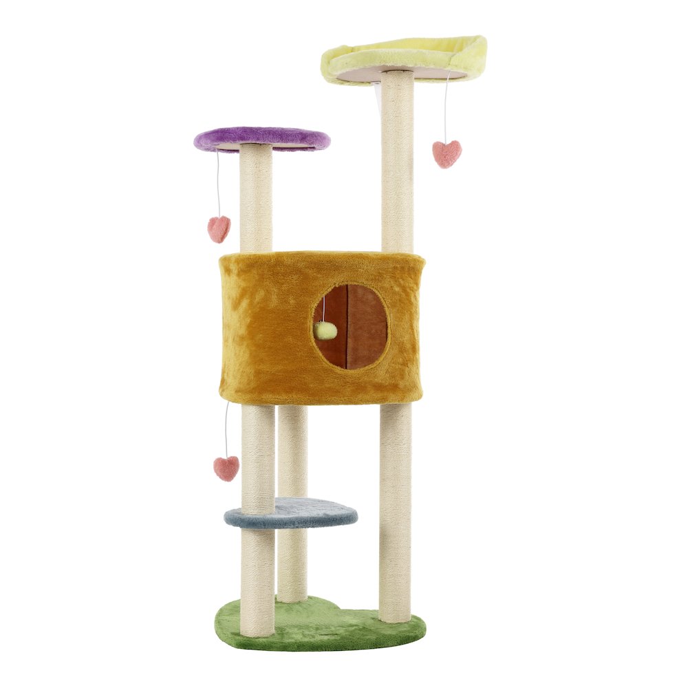 Aisling 4-Tier Modern Sisal Heart Cat Tree With Scratching Posts. Picture 3