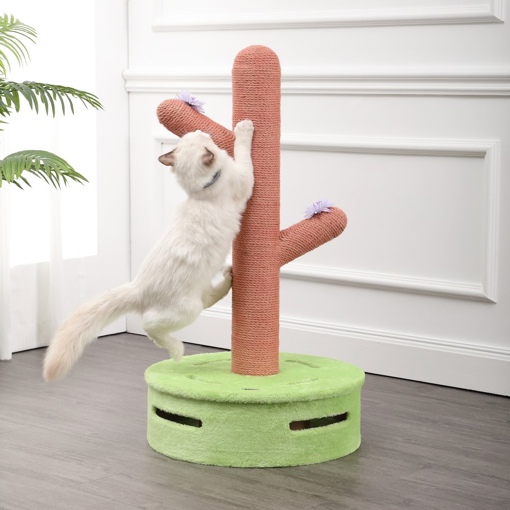 Rosa Modern Jute Cactus Cat Scratching Post. Picture 2