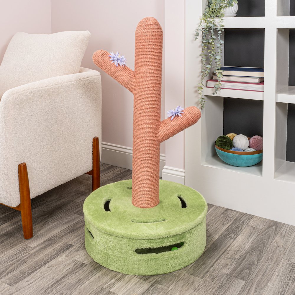 Rosa Modern Jute Cactus Cat Scratching Post. Picture 3