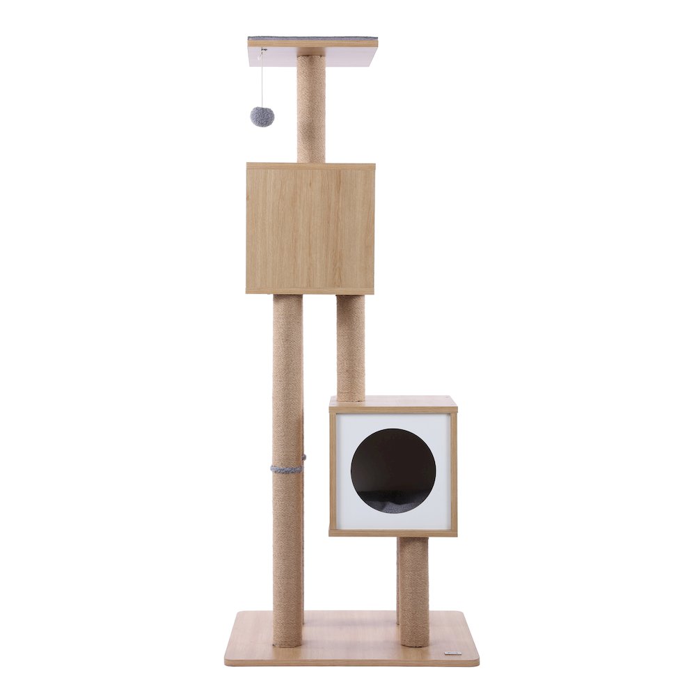 Sawyer 3-Tier Minimalist Jute Cat Tree Condo With Scratching Posts. Picture 4