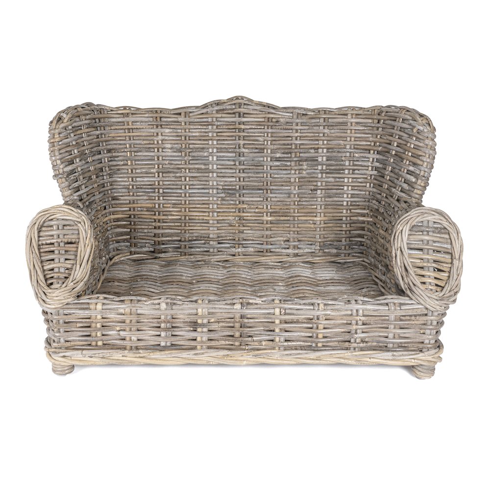 Classic Mediterranean Handwoven Rattan Dog Daybed With Machine-Washable Cushion. Picture 1