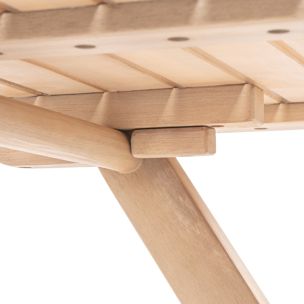 Sitges Modern Mid-Century 3-Piece Roped Acacia Wood Outdoor Folding Bistro Set. Picture 5