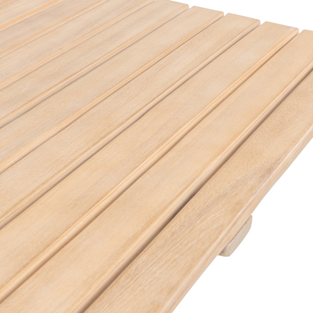 Sitges Modern Mid-Century 3-Piece Roped Acacia Wood Outdoor Folding Bistro Set. Picture 6