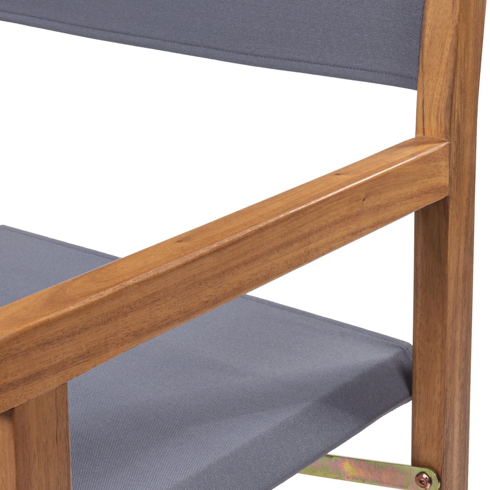 Cukor Coastal Acacia Wood Folding Outdoor Director Chairs, Set of 2. Picture 3