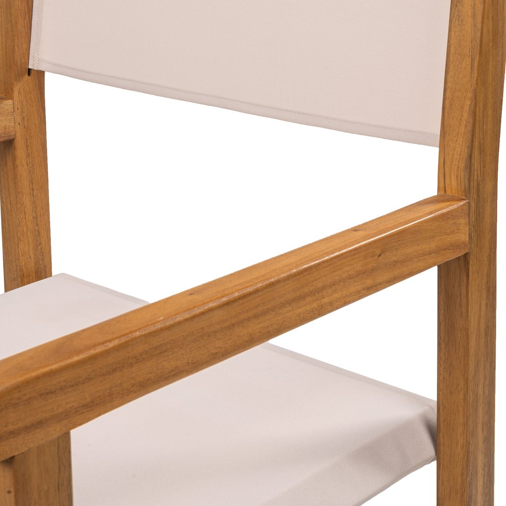 Cukor Coastal Acacia Wood Folding Outdoor Director Chairs, Set of 2. Picture 3