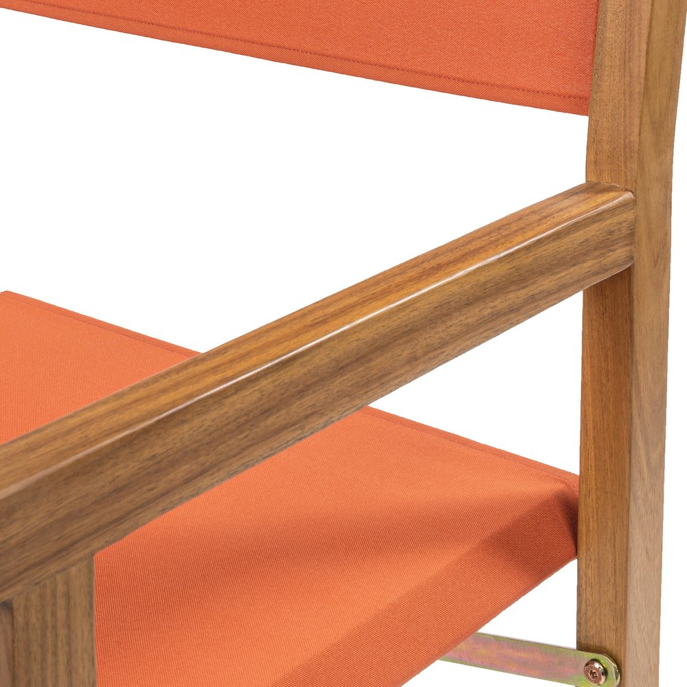 Cukor Coastal Acacia Wood Folding Outdoor Director Chairs, Set of 2. Picture 3
