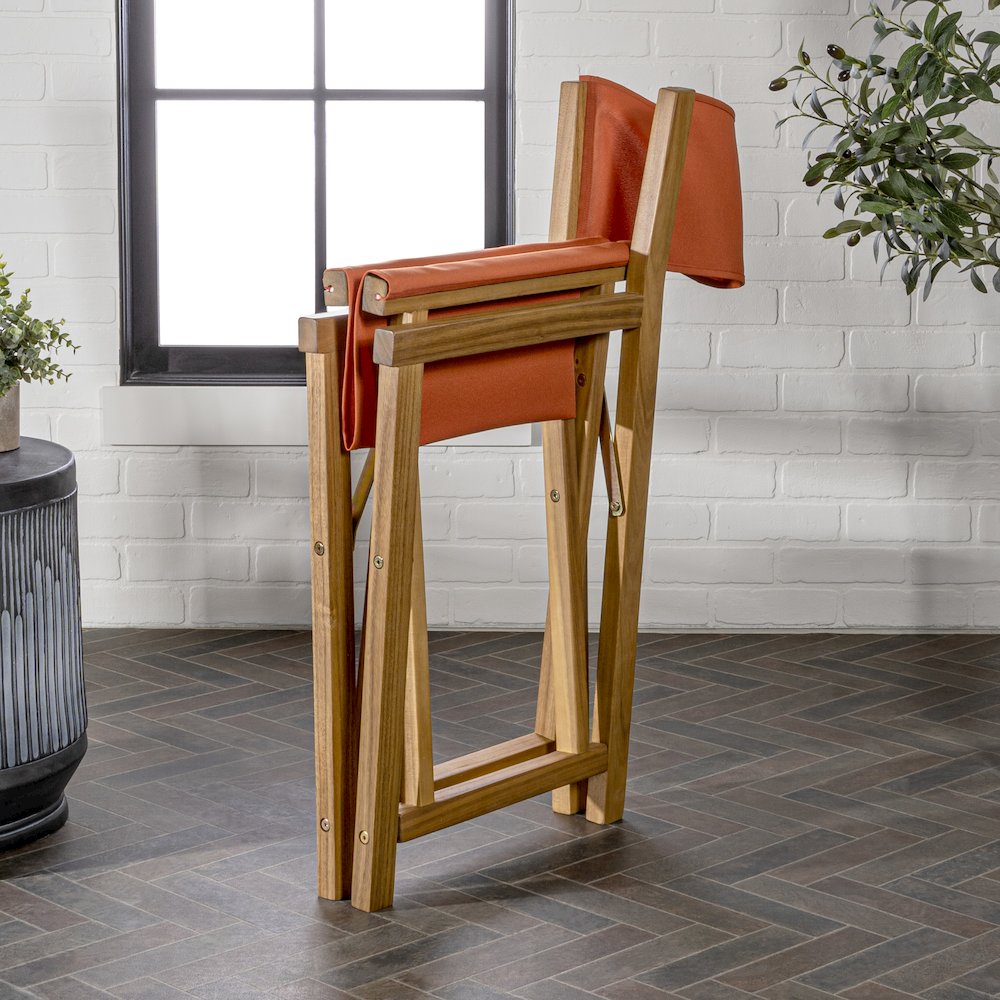 Cukor Coastal Acacia Wood Folding Outdoor Director Chairs, Set of 2. Picture 1