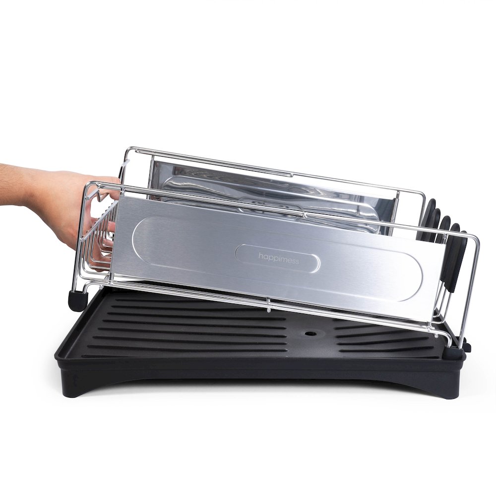 Compact 2-Tier Fingerprint-Proof Stainless Steel Dish Drying Rack. Picture 8