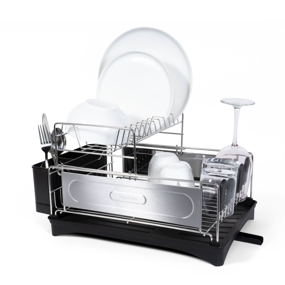 Compact 2-Tier Fingerprint-Proof Stainless Steel Dish Drying Rack. Picture 1