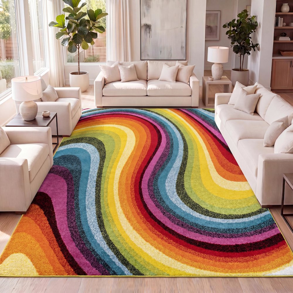 Flow Abstract Swirl Area Rug. Picture 12
