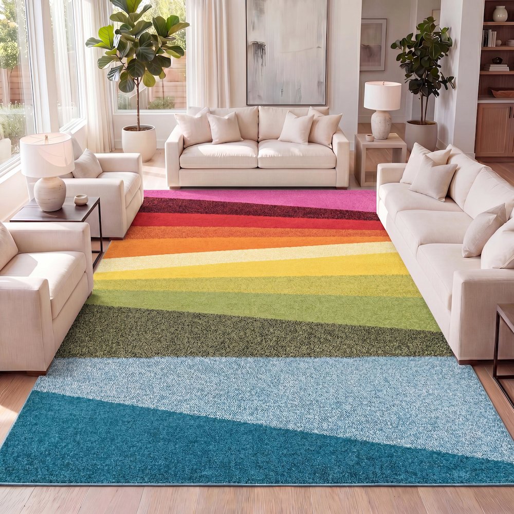 Prism Geometric Striped Area Rug. Picture 12