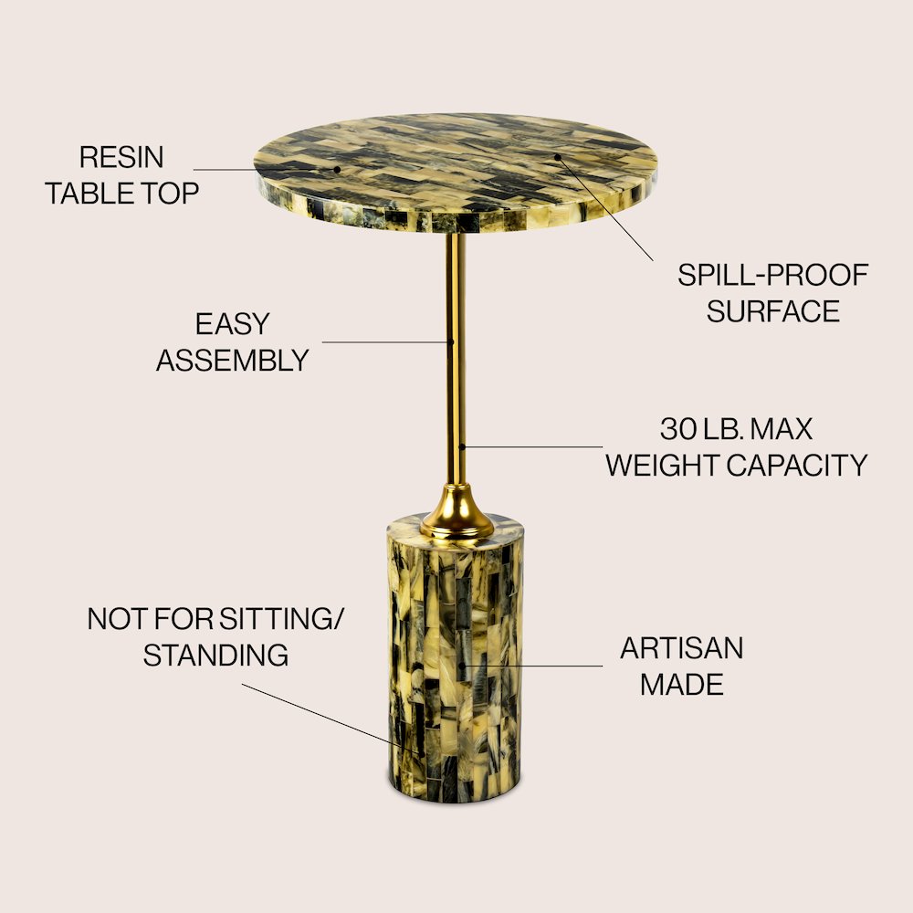 Hedda Art Deco 23.5" Round Pedestal Drink Table. Picture 1
