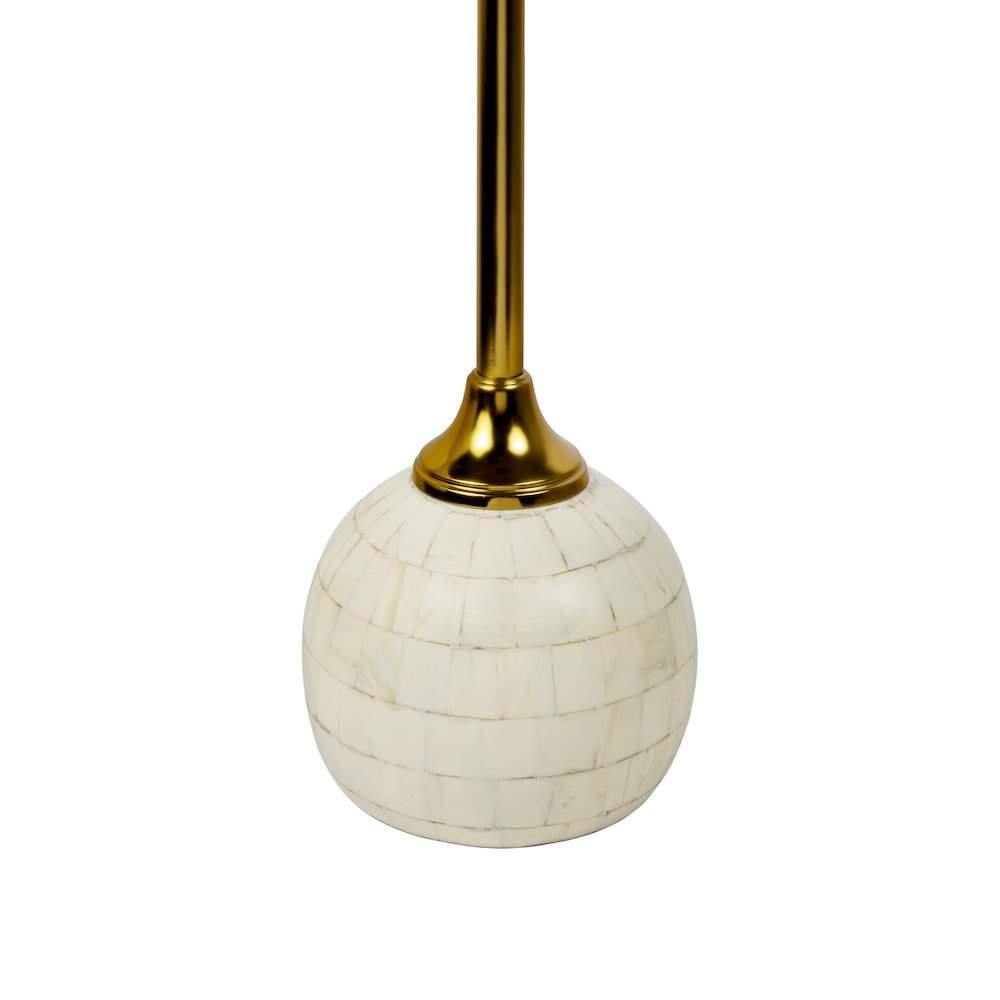 Evelyn Contemporary 26" Cream and Gold Round Drink Table. Picture 4
