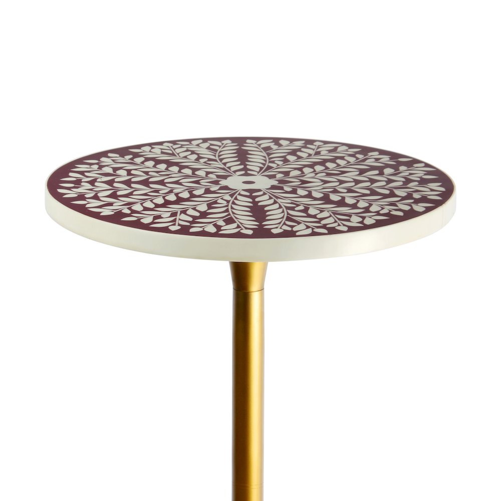 Nysha 25" Bohemian Round Accent Side Table. Picture 3