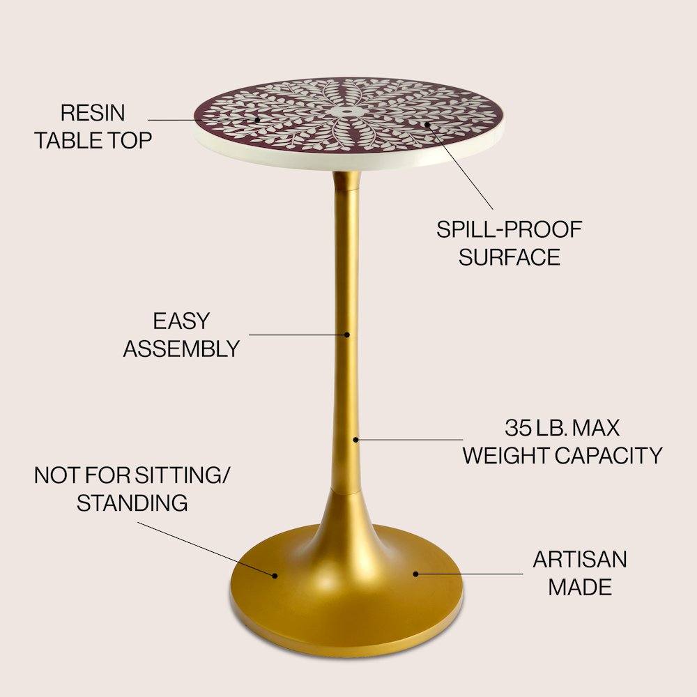 Nysha 25" Bohemian Round Accent Side Table. Picture 1